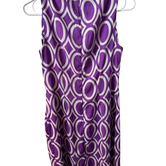 AGB Purple and White Diamond Pattern Sleeveless Zip Up Dress Size 10 - Picture 5 of 9